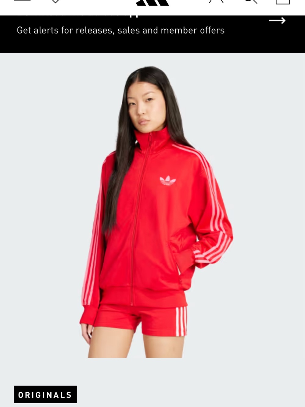 adidas Red Bomber Jacket with Pink Stripes